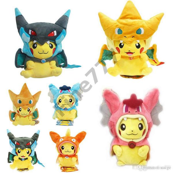

cartoon gyarados pocket monster cosplay bikachu peluche mega charizard cotton stuffed animals dolls children plush toys kids christmas gifts