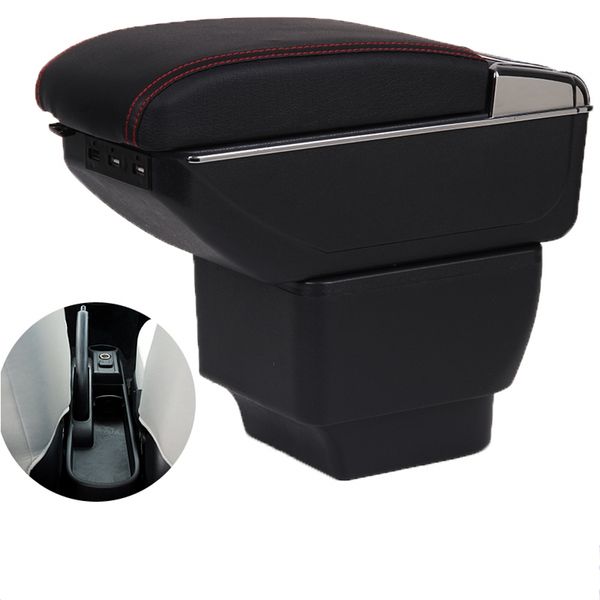 

for m2 hatchback armrest box central store content storage box with cup holder ashtray usb interface