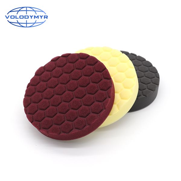 

hexagonal pattern type polishing pad with 6 inch hook and loop car polish pads work with cars polisher buffer for buffing