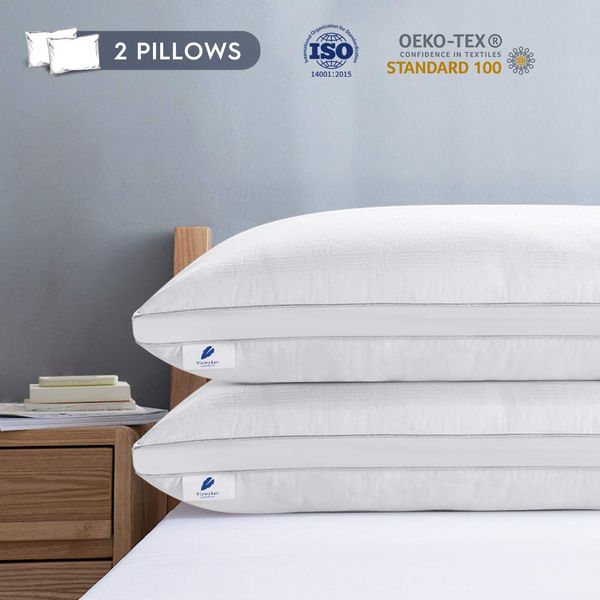 

48x74 l quality bed pillow sleeping pillows deep sleep pillow for back stomach sleepers hypoallergenic dust-mite resistant