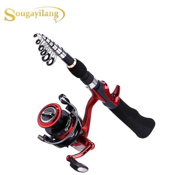 

sougayilang 1.65m portable fishing rod with bd2000 reel combo carbon fiber fishing rod reel pole set