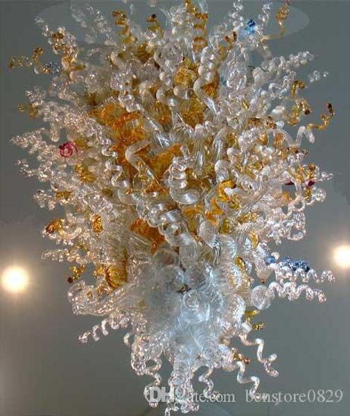 

100% hand blown borosilicate glass art chandelier l decor clear glass material led bulbs art chandelier light with ce ul certificate