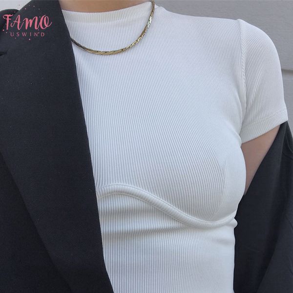 

casual basic white crop t shirt elegant short sleeve women woman tshirt high street cotton tshirts women summer