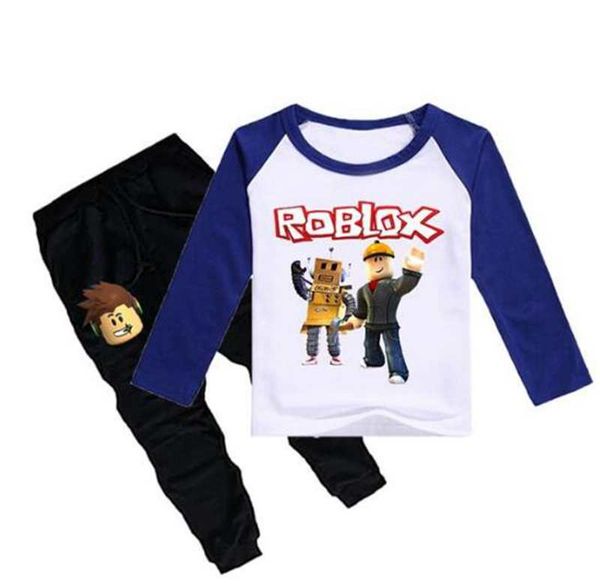 2019 Children Roblox Game Print Sports Suit Boy T Shirt Pants Kids Spring New Cotton Tops Tees Suit Fashion Clothes Leisure From Zwz1188 1558 - plaid white blouse roblox
