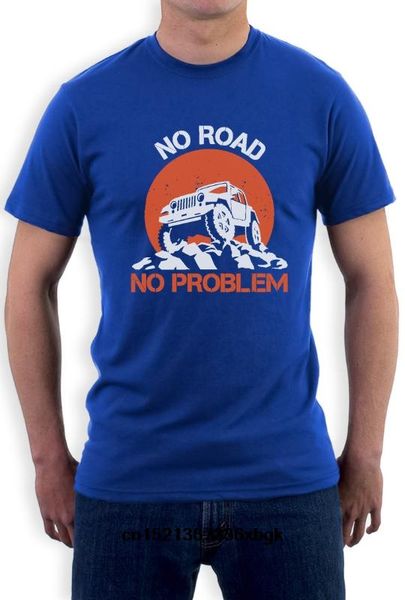 

men short sleeve original no road no problem 4x4 funny gift for off road lovers t-shirt cool, White;black
