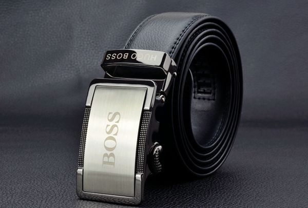 

boss belt boss дизайнерские мужские ремни бизнес поясные ремни автоматическая пряжка пояса из натуральной кожи для мужчин 105-125 см бесплат, Black;brown