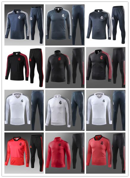 

18 19 real madrid training suit 2018 2019 benzema modric isco straining suit, Black