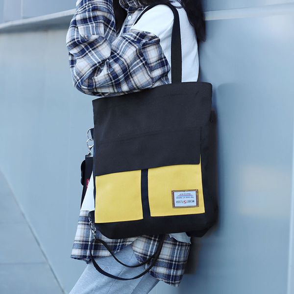 

2019 new canvas bag korean female students creative multi-purpose shoulder diagonal shoulder portable small fresh package