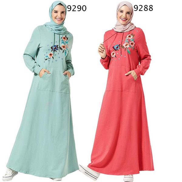 

hoodie abaya kaftan dubai hijab muslim dress islamic clothing abayas for women turkish dresses caftan grote maten dames kleding, Red