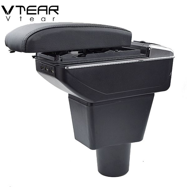 

vtear for lada xray armrest car usb charging heighten double layer centre console storage box holder ashtray accessories 2015-18