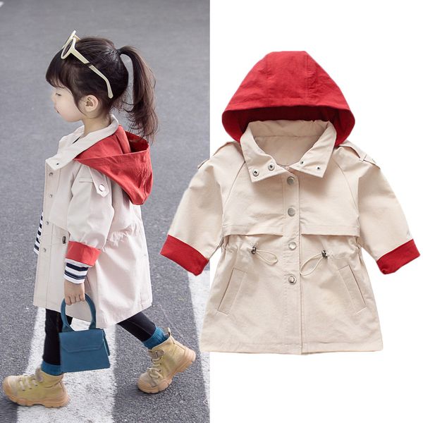 

2019 spring autumn girls windbreaker coat baby girl hooded jackets outerwear toddler clothing children coats jacket kids clothes, Blue;gray