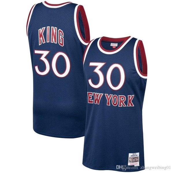 

men's new york knicks 30 bernard king mitchell & ness navy 1982-83 hardwood classics swingman player nbajersey, Black