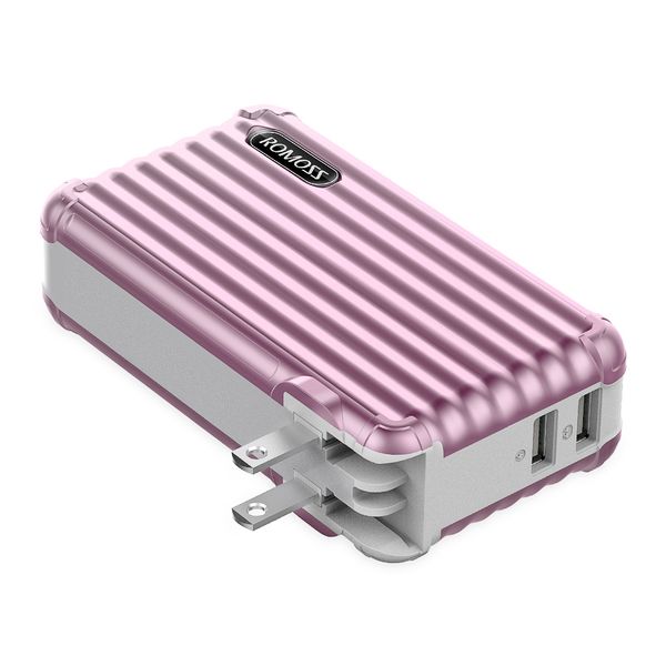 

10000mah 2-in-1 power bank romoss up10 dual port portable external battery pack with foldable us wall plug for iphone tablet