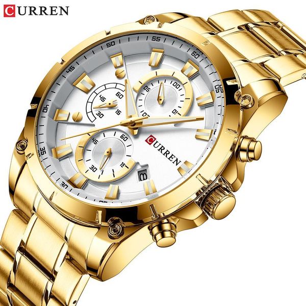 

золотые часы мужские luxury top brand curren кварцевые наручные часы мода спорт и причинная бизнес часы мужской часы часы hombres, Slivery;brown