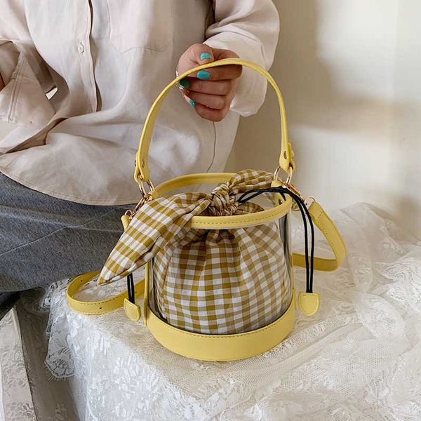 

new original design fashion transparent bucket bag shoulder bag elegant 2in1 crossbody width 18cm height 16cm thickness 18cm
