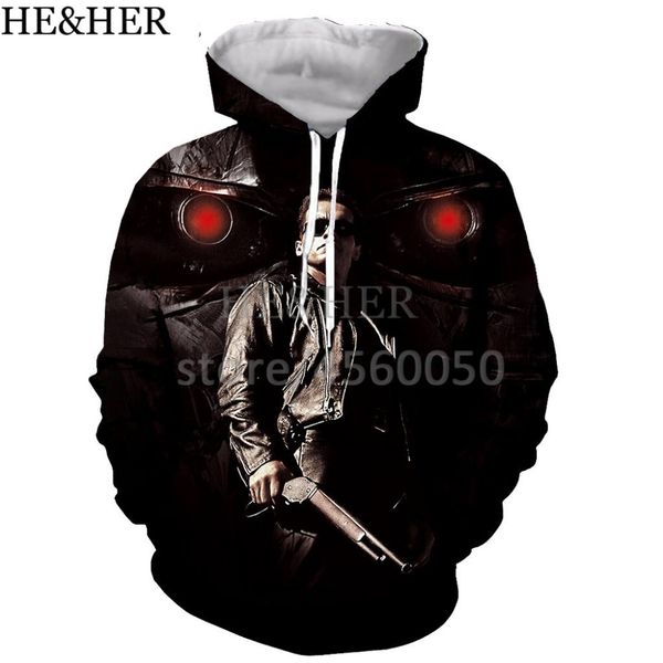 

movie terminator dark fate hoodie men/women 3d printing hoodies sweatshirt harajuku style streetwear, Black