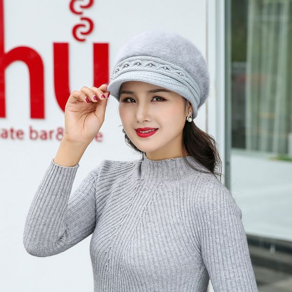 

winter hats for women solid color 2020 casual elegant new fashion hair knicap europe wind womens hat vestidos wlz001, Blue;gray