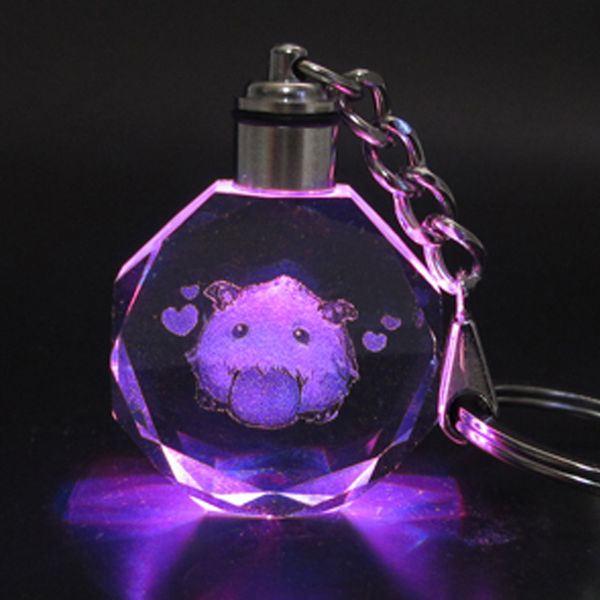 

pack/40units) christmas gift 3d laser ctagon style crystal key chain eanimal kc002