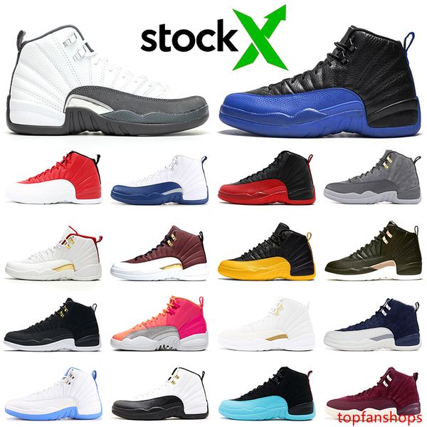 

stock x men basketball shoes jumpman 12 12s dark grey game royal punch reverse taxi ovo mens trainer fashion sports sneakers