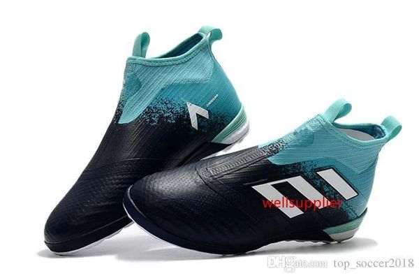 

ace blue black indoor tango 17 tf ic purecontrol soccer shoes selling indoor shoes 100% original messi football boots