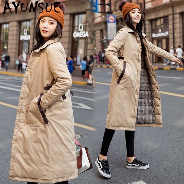 

ayunsue 90% white duck down jacket women winter coat women down coat korean puffer jacket warm parka abrigos yy18d195 yy1445, Black