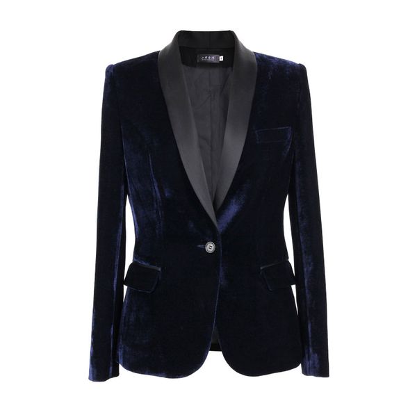 

black velvet fashion suit jacket female casual 2017 new spring and autumn short paragraph gold velvet, White;black