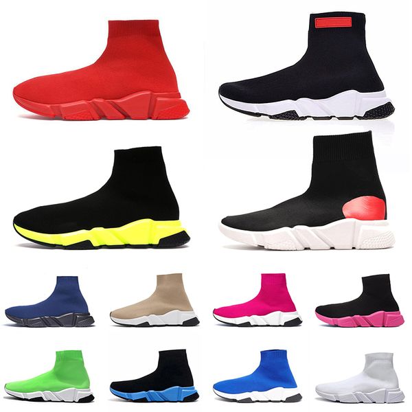 

speed trainer mens women designer platform paris socks runner спортивная обувь роскошная мода носок сапоги тренеры бегун белый черный тройно, Black