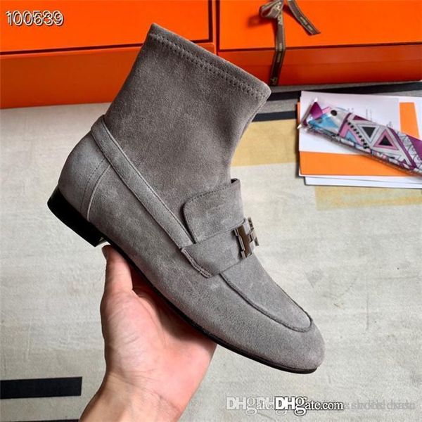 

Женские ботильоны из стрейч замши Goatskin, женские ботинки Martin Boots зимние пинетки в ч