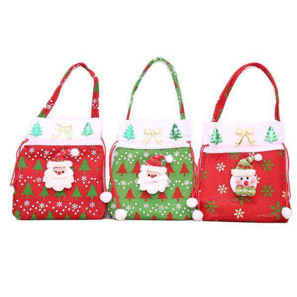 

christmas gift bags 3pcs christmas cloth bag drawstring bags treat bags with holiday party decorations