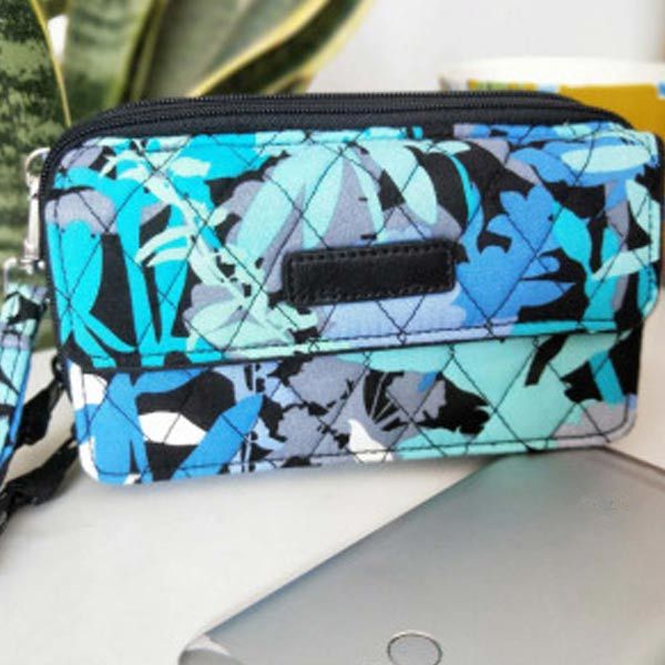 

nwt flower cotton women girl all in one crossbody wristlet wallet phone bags