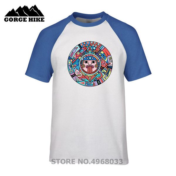 

popular mens t shirt aztec calendar cool artsy tee summer o-neck short sleeve tshirt casual colourful plus size t-shirt harajuku, White;black