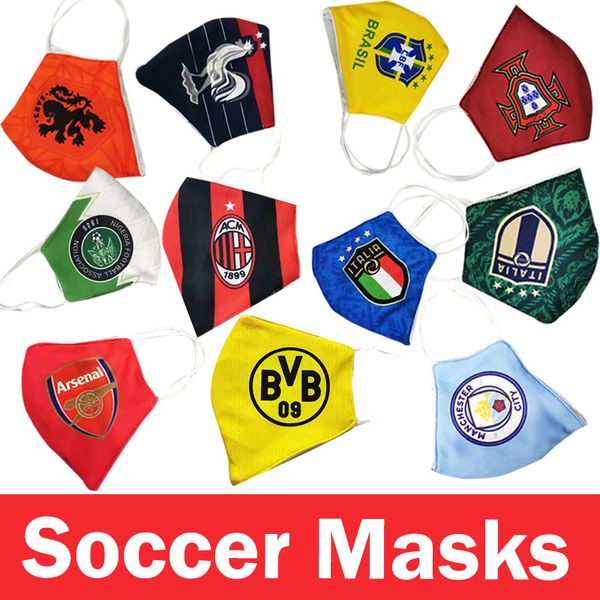 

футбол маска Cotton Фламенго Ajax lsustainable используют сменные одноразовые маски оптовой футбольной команды клуба Masque Protect быстрая доставка