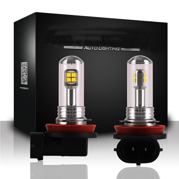 

2pcs h11 led bulb fog lights 3000lm 6000k 12v white drl daytime running car lamp auto light bulbs d50