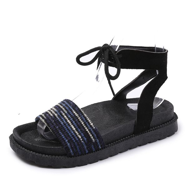 

2020 new ladies sandals summer explosion students exposed toe fashion princess shoes comfortable and not tired feet small tall, Black