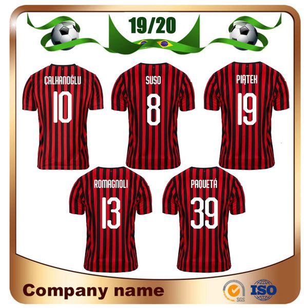 

19 20 ac milan occer jer ey 2019 home 19 piatek occer hirt paqueta u o romagnoli calhanoglu cutrone ke ie football uniform