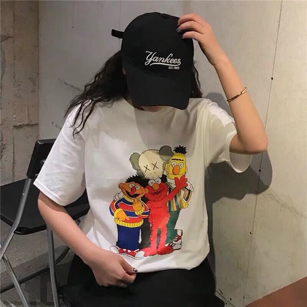 

мужские футболки дизайнер женская мода летняя футболка uniqlo улица сезам оон марка t shirt мужская верхняя одежда new arrivel роскошный тис, White;black