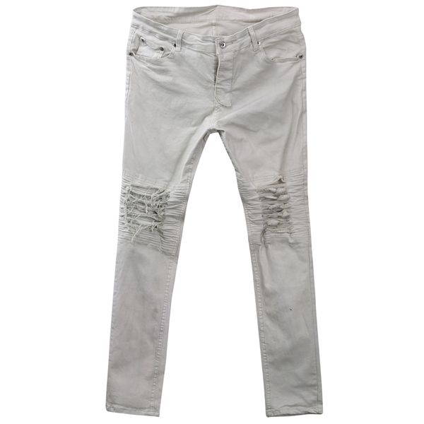 

2019 hole metrosexual straight destroyed jeans brand casual slim ripped jeans homme retro men's trousers denim high quality, Blue