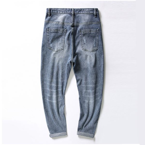 

ink g cattle men's fashion in ripped jeans motorcycle fitness wear jeans new fashion men's style high-end quality, Blue