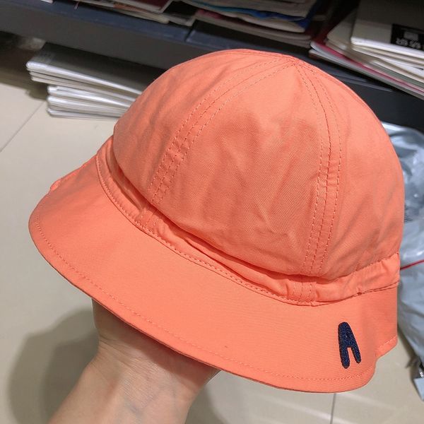 

male and female children fisherman fisherman sunscreen baby sun-proof hat solid color elastic rope letter baby hat, Yellow