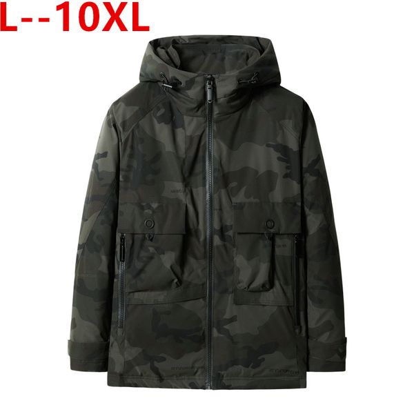 

plus 10xl 8xl 6xl 5x brand 2019 winter cotton padded jacket hoodies men thick hoodies parka coat male quilted winter jacket coat, Black