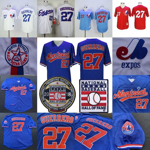 

Vladimir Guerrero Montreal Expos Jersey 2018 Baseball Hall Of Fame Home Away Blue Red White Mesh BP Pinstripe