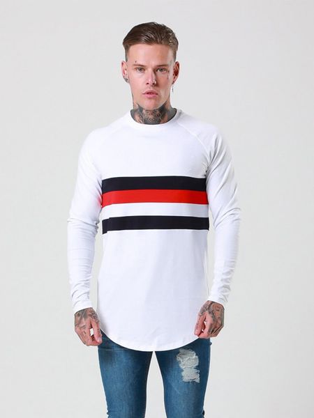 

new men's quick dry running t-shirt 2019 new compression shirt long sleeve men sport jogging fitness t shirt training, Black;red