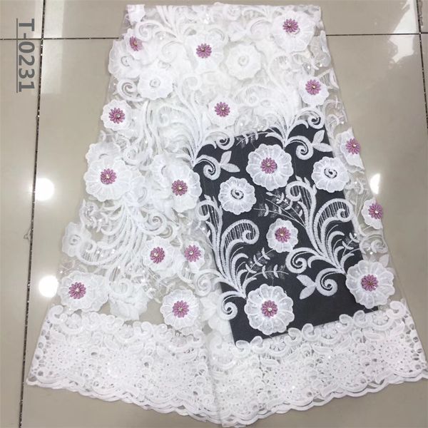 

new design african lace sequins fabrics with stones embroidery french net lace fabric for wedding dress, Black;white