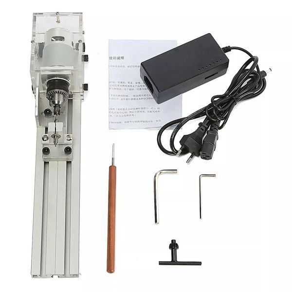 

raitool80w dc 24v mini lathe beads machine woodworking diy lathe standard set