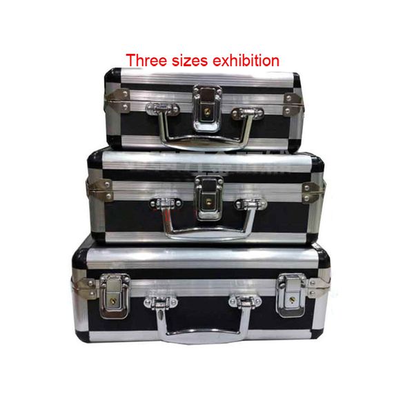 

aluminum alloy box large medium small toolbox parts box components tool case tool shipping with pre-cut foam