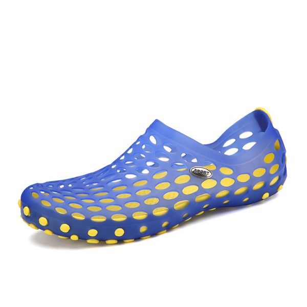 

new men casual shoes summer brethable hole flats male sandals 2018 beach shoes slip on fashion man loafers light big size 38-45, Black