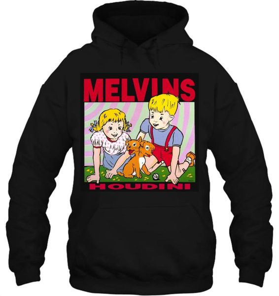 

men hoodie melvins white large or ash metal punk rock grunge band festival graphic women streetwear, Black