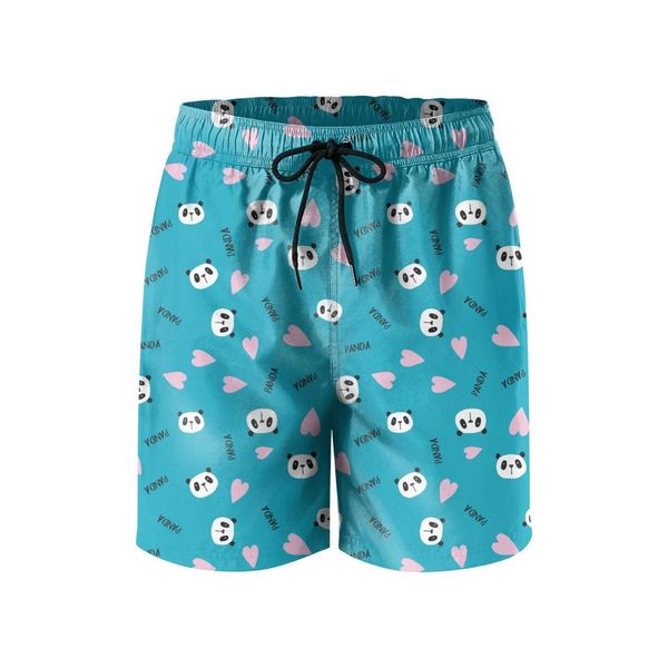 

men's swimming trunks chinses bear panda heads sports jogging beach board shorts wearing a crown panda queen colorful giant bear in