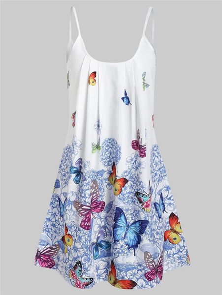 

plus butterfly flower cami tunic dress - xl, Black;gray