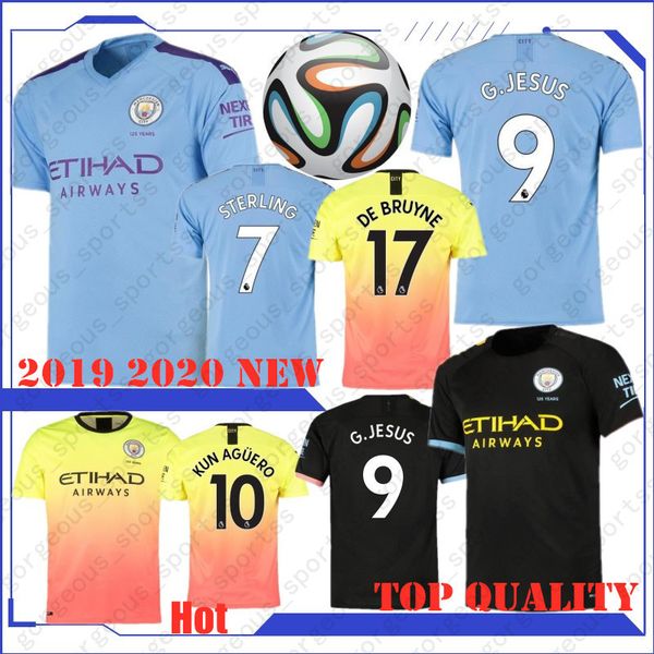 

19 20 New Man Soccer Jerseys SANE STERLING Home Away Manchester KUN AGUERO Football FODEN Mens Soccer Jerseys